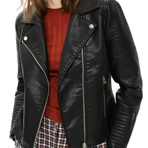 Topshop Rosa Biker Leather Jacket